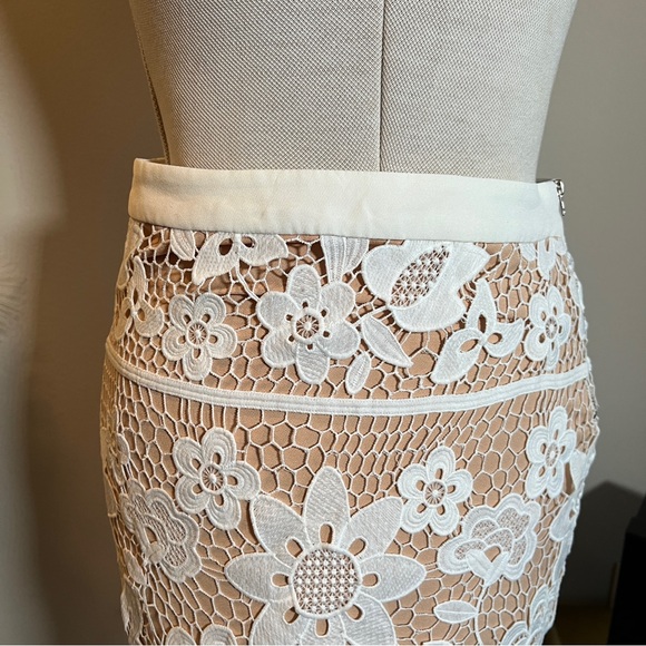 Endless Rose White Cream Sheer Lace Pencil Skirt - Picture 4 of 11